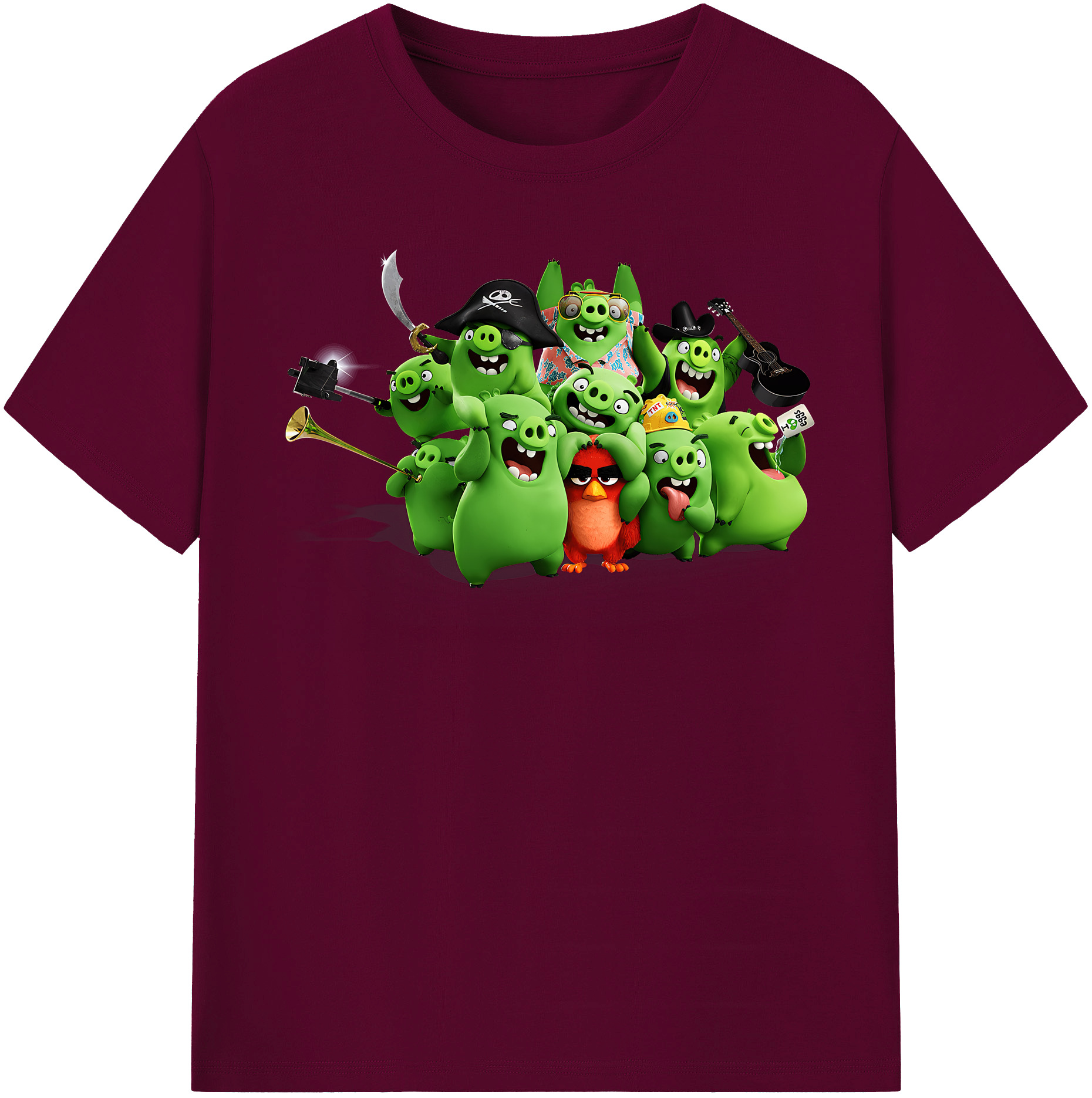 （画像用） Angry Birds アングリーバード レディースカジュアルプリントTシャツ（綿100％）